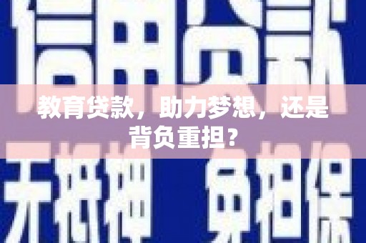 带岭教育贷款，助力梦想，还是背负重担？
